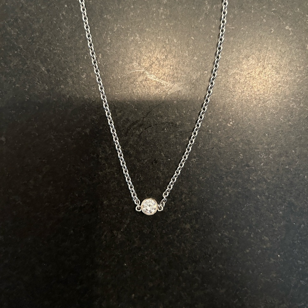 .5 carat diamond on platinum chain